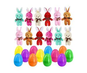 Generico Oeufs de Pâques pré-remplis de jouets | Pendentif en peluche lapin charme, kit pour décorer les œufs de Pâques remplis | pour les fêtes familiales, événements, chasse, cadeaux, paniers, prix