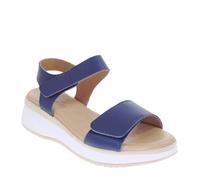 Generico OH MY SANDALS 5411 Sandales de Sport Femme Cuir Talon Compensé 4cm Semelle Caoutchouc, bleu, 40 EU