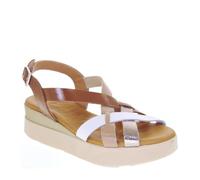 Generico OH MY SANDALS 5418 Sandales de sport pour femme Naplack Talon compensé 5 cm Semelle en caoutchouc, marron, 41 EU