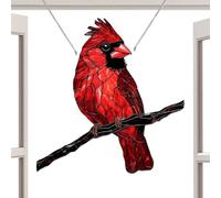 Genérico Oiseau rouge pour Noël, pendentif à collectionner en acrylique 2D, oiseau rouge pour sapin de Noël - Pour le jardin, la porte, la fenêtre, les fêtes d'hiver, le mur