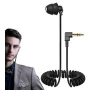 Genérico Oreillette unilatérale, écouteurs intra-auriculaires avec câble, écouteurs avec câble de printemps, stéréo avec isolation du bruit, écouteurs d'un seul côté avec prise de 3,5 mm pour tissu
