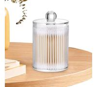 Generico Organisateur de bâtons de coton - Boîte de bocaux, porte-cosmétiques de salle de bain, récipient rond en coton | Accessoire avec couvercle transparent de haute qualité pour les
