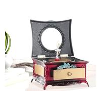 Genérico Organisateur de bijoux ballerine - Boîte à bijoux musicale pour filles avec tiroirs amovibles, miroir, art aquarelle et figurine de danseuse rotative pour filles