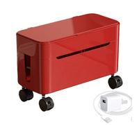 Genérico Organisateur de câbles | Boîte à roulettes pour câbles | Plateau de câblage de bureau - Pour maison, bureau, étudiants, dortoirs, jeux TV, Rouge, Consulte la descripción, Voir description