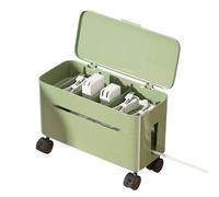 Genérico Organisateur de câbles | Rangement pour câble de Bureau avec roulettes | Plateau pour câbles de Bureau, pour Maison, Bureau, étudiants, dortoir, Jeux TV, Vert, Consulte la descripción, Voir