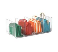 Generico Organisateur de sacs d'armoire-transparent étagère à 4 compartiments pour sacs et embrayages | Porte-banquette pour maison, cuisine, salle de bain, support de sac, insert spatial pour sca
