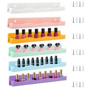 Genérico Organisateur mural de vernis à ongles acrylique Lot de 6 étagères flottantes transparentes 38 cm Rangement de vernis à ongles | Présentoir mural support salon manucure chambre coiffeuse