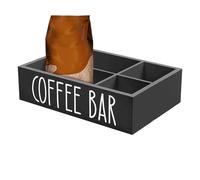 Generico Organisateur pour café, comptoir, porte-capsules avec séparateurs amovibles, conteneur de tasses organisateur boissons, bois pour maison, cuisine, bureau, hôtel restaurant voyage