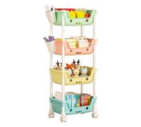 Genérico Organisation et rangement des jeux : étagère à plusieurs niveaux avec roulettes - Grande capacité de stockage pour la crèche