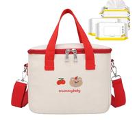 Genérico Organiseur de couches isolé de 9,45 pouces, rangement avec doublure en papier d'aluminium imperméable | bandoulière réglable, sac de maternité, accessoire par, rouge, Consulte la descripción