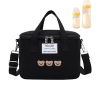 Genérico Organiseur de couches isolé de 9,45 pouces, rangement avec doublure en papier d'aluminium imperméable | bandoulière réglable, sac de maternité, accessoire par, Noir , Consulte la descripción