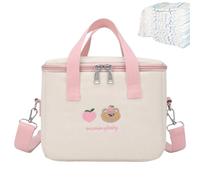 Genérico Organiseur de couches isolé de 9,45 pouces, rangement avec doublure en papier d'aluminium imperméable | bandoulière réglable, sac de maternité, accessoire par, rose, Consulte la descripción