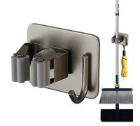 Generico Organiseur pour balai et balai - Poignée antidérapante, pince pour crochet pour ranger les objets, pour outils montés au mur | rangement armoire bureau garde-manger sous-sol Capan