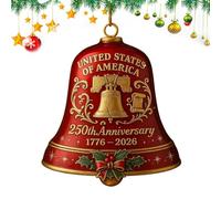 Genérico Ornement de cloche de Noël | Décoration de vacances Cloches patriotiques décoratives - Accent de maison multifonction pour salon de chambre extérieur intérieur