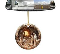 Generico Ornement de crèche de voiture, ornement de crèche en acrylique,Décorations de crèche | Jesus Design Car Signe de prière de la Nativité de Pâques pour la décoration religieuse