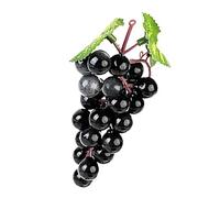 Genérico Ornement de grappes de raisins artificiels, grappe de raisins artificiels, raisins réutilisables de couleur noir, violet et vert - Paquets de faux avec grappe H