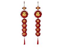 Generico Ornements à pompons de style chinois - Pendentif vintage avec caractère rouge pour les cadeaux du Nouvel An et la fête du printemps, A100*17, Taille Unique