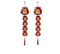 Generico Ornements à pompons de style chinois - Pendentif vintage avec caractère rouge pour les cadeaux du Nouvel An et la fête du printemps, B100*17, Taille Unique