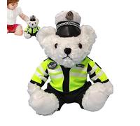 Generico Ours de police en peluche - Politiques Teddy's Bears Animaux en peluche - Mignon ours en peluche avec robe de police amovible, ours en peluche pour cadeaux d'anniversaire à Noël