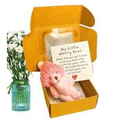 Generico Ours en peluche - Animal en peluche fait à la main en pochette de présentation, Piccolos tendre ami de poche avec carte d'encouragement | Doux cadeau sentimental pour