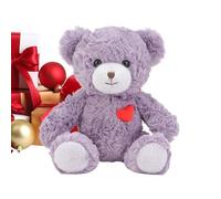 Generico Ours en peluche de 22,9 cm - Figurine en forme de cœur - Ours en peluche doux violet et rose pour Saint Valentin et anniversaire - Cet adorable jouet à câliner est idéal pour