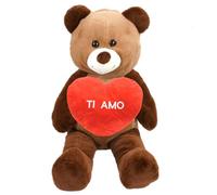 Generico Ours en peluche géant 80 cm avec cœur "je t'aime" 40 cm - Peluche douce, idée cadeau romantique