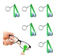 Generico Outil plus nettoyant pour vitres - 6 pièces de verres plus nettoyants avec porte-clés, accessoires de nettoyage portables pour lentilles, retrait de l'écran et des empreintes digitales