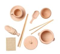 Generico Outils pour conteneurs sensoriels - Ensemble de compétences motrices en bois 8 pièces | Outils pour l'apprentissage des avec pratique de coordination des mains, formation préscolaire
