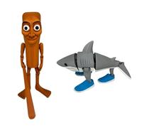 Genérico Pack de figurines Brainrot - Tung Tung Tung Sahur Articulé 19 cm + Tralala 14 x 5 cm Figurines au design surréaliste pour collectionneurs | Édition limitée