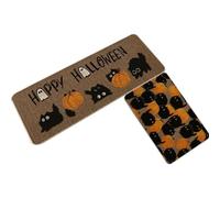 Generico Paillasson d'Halloween, tapis de bain antidérapant 2 pièces, tapis de chemin de cuisine sous l'évier, tapis de chambre Goth, tapis de bienvenue pour Halloween