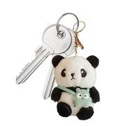 Genérico Panda Keyring - Pendentif en peluche douce, accessoire animal mignon, support décoratif léger, excellent artisanat | Adorable chaîne de panda pour sacs de voiture, Vert, Consulte la