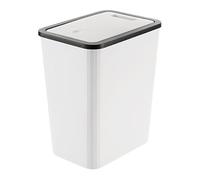 Generico Panier à déchets avec couvercle, seau à déchets, pour recyclage avec couvercle à pression, fin moderne, 13 l, pour intérieur, salle de bain, cuisine, chambre à coucher, salon