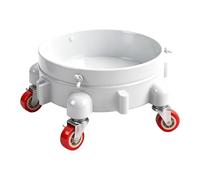 Genérico Panier cube 19 l connectable - Roues 28 cm pivotant à 360° verrouillables | Roulettes amovibles | Support résistant pour lavage de voitures, jardin, garage, base en acier PP 36 cm