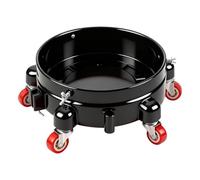 Genérico Panier cube 19 l connectable - Roues 28 cm pivotant à 360° verrouillables | Roulettes amovibles | Support résistant pour lavage de voitures, jardin, garage, base en acier PP 36 cm