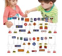 Genérico Panneau de signalisation - ABS Durable Set Miniature 4-6 Pouces | Assortiment indicateurs Routiers éducatifs | Article réaliste pour Apprentissage des, enseignement de sécurité et Jeu