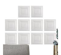 Genérico Panneaux muraux 3D autocollants | 10 pièces revêtement imitation brique, décoration adhésive amovible et imperméable 3D 34,8 x 34,8 cm pour plafond de cave et salon