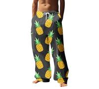 Generico Pantalon de sport pour homme, fleurs léopard d'été élastiques à la taille avec poches hippie pantalon pyjama pantalon moto d'été percé costume pour fête masque de la Saint-Valentin, bleu