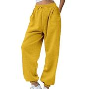 Generico Pantalon de survêtement Femme Harem de Sport Pantalon de Jogging Léger Large Pantalon de survêtement Respirant Pantalon Long Doux en Plein Air avec Poches Et Cordon de serrage pour Jogger