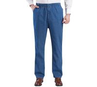 Generico Pantalon Jeans Homme Cigarette Pantalon Homme Tube Classique Pantalon Élastique Taille Haute Leggings Streetwear Hiphop en Denim Vêtements de Sport de Basket Robe de Bureau, bleu, XXL