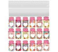 Generico Papier porte-bonbons | 18 cartes postales en boîte avec sachets à collation - carte de fête des mères en forme de pot avec cœurs perforés | pour fête, anniversaire et décoration