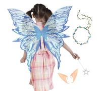 Generico Papillon Pour Filles | Costume De Costume D'ange Avec Et Boucles D'oreilles,Accessoires Costume De Rôles Jeux De Fête Anniversaire