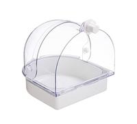 Generico Parakeet Bath for Cage, Clear Shower Bowl Box, Splashproof Transparent Cage Bird Bath, for Indoor Window Cockatiel Conure Canary Hummingbird