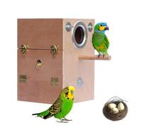 Generico Parakeet Nesting Box - Wood Bird Breeding Nest, Parrot Mating