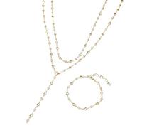 Generico Parure de bijoux avec bracelet, collier - Cœur ajouré à couches avec finition dorée - Ensemble de colliers longs en or | Pour rencontres romantiques, bal de fin d'année, voyages et soirées à