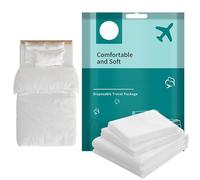 Generico Parure de lit de - Ensemble drap housse de couchage, housse de couchage, taie d'oreiller, respirante, délicate, en cuir, pour , affaires, spa, hôtel, housse de couette portable