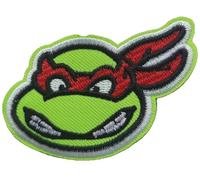 Generico - Patch brodé thermocollant - 1 pièce - Rectangulaire, Carré - Moderne - Super-héros - Raffaell rouge tortues ninja tête mutante - Sac à dos, Tablier, Veste jeans