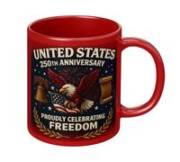 Generico Patriotic Coffee Mugs - 350 ml 250th Patriotic Cup Keepsake, 1776-2026 Ceramic Cool Mugs For Men History Enthusiast Friend Family Dad Mother Grandparent