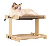 Genérico Paw Dog Bed with Roof & Raised Design, Cat Bed Perch Floating Wooden Hammock, Chats Perch Hammock, Pet Sleeping with Soft Cushion, Solid Wood Cat Beds Hammocks