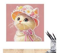 Generico Pearl Painting Kit - 30 x 30 cm Cat Dog Theme, Drill Strass Art | Cute DIY Craft Supplies Set, Beginners Women Kids Relaxation Decorative Collection for Home Creative Hobby Projects