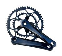 Generico Pédalier de vélo Route 110BCD, Trou Conique carré Brillant, Bras manivelle 170mm 34/50T 36/52T 39/53T, Roue à chaîne Fixie(34-50T,Black)